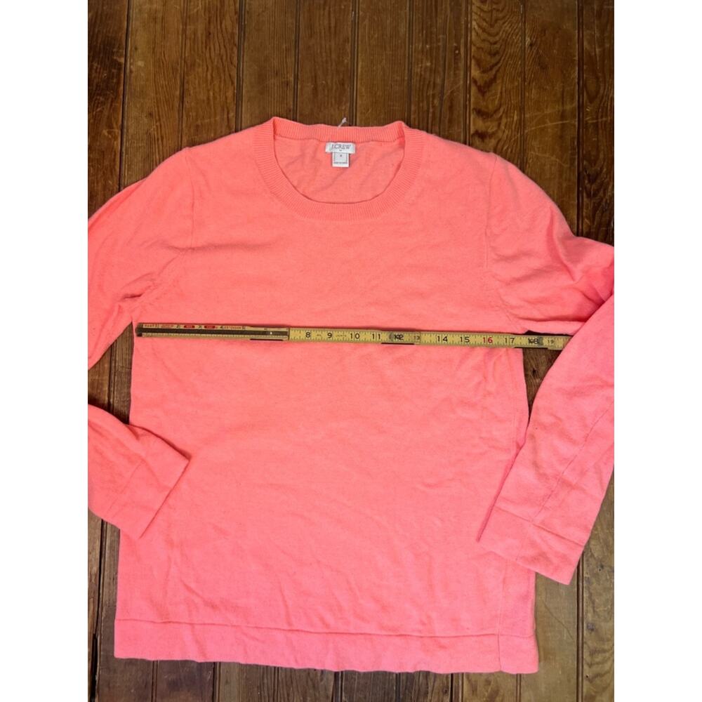 J. Crew women’s Coral/Pink Crewneck Sweater lightweight cotton wall blend - Picture 3 of 6